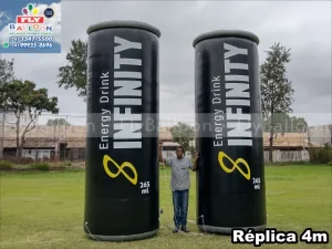 replicas infláveis latas energy drink infinity